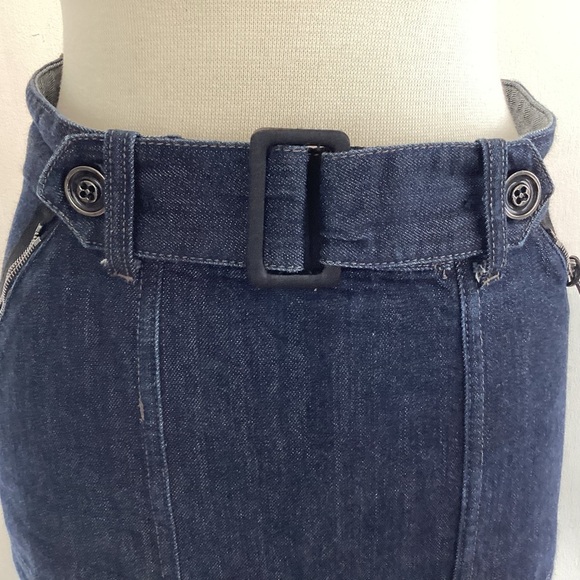 Sportmax Code By Max Mara Denim Y2K 90’s Boho Dark Blue Wash Skirt 10 see measur - Picture 3 of 10